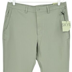 SKYR Men's Training Style Slim UPF 4-Way Stretch Anti Odor Green Pants 34x32 NWT